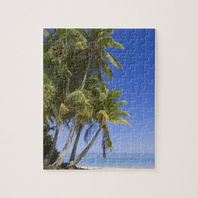 Puzzle Plage bordée de palmiers Îles Cook 3 (Vertical)