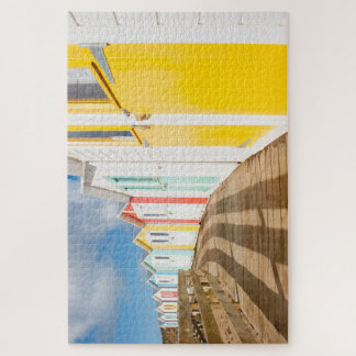 Puzzle Plage Cornique Colorée Cabanes Jigsaw