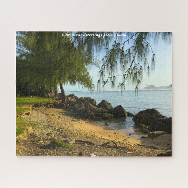 Puzzle Plage côtière Guam. Vœux de Noël (Horizontal)