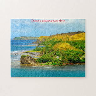 Puzzle Plage côtière Guam. Vœux de Noël