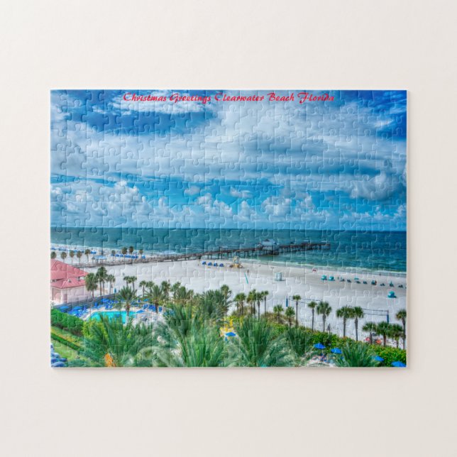 Puzzle Plage de Clearwater Floride. Vœux de Noël (Horizontal)