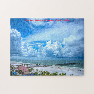 Puzzle Plage de Clearwater Floride. Vœux de Noël