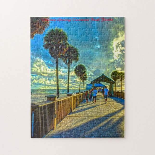 Puzzle Plage de Clearwater Floride. Vœux de Noël (Vertical)