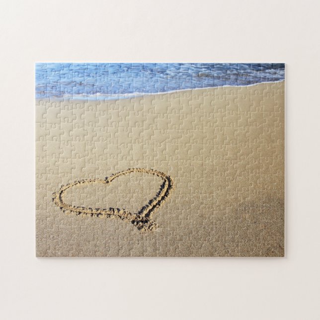 Puzzle Plage de coeur d'amour (Horizontal)