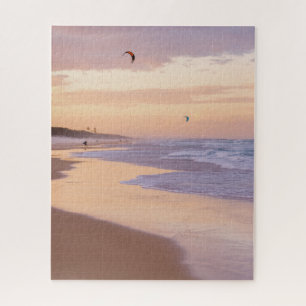Puzzle Plage de coucher de soleil, Vagues océaniques, Per