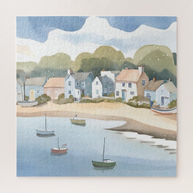 Puzzle Plage de Rhode Island Rivage Aquarelle (Vertical)