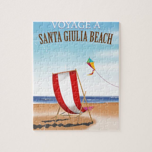 Puzzle Plage de Santa Giulia Affiche de voyage française  (Vertical)