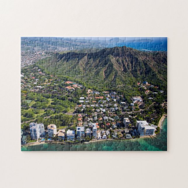 Puzzle Plage de Waikiki Hawaii Honolulu. (Horizontal)