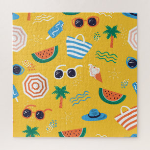 Puzzle Plage d'été : Motif coloré sans couture