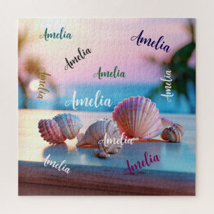 Puzzle Plage d'été personnalisée Élégant
