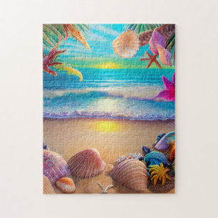 Puzzle Plage d'imaginaire mystique coucher de soleil avec
