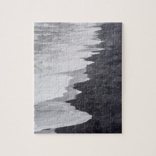 Puzzle Plage noire et blanche pittoresque