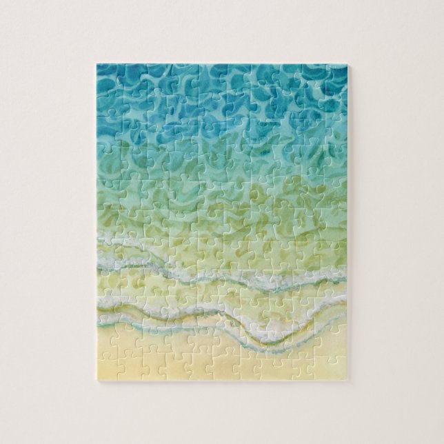 Puzzle Plage océanique à l'aquarelle (Vertical)