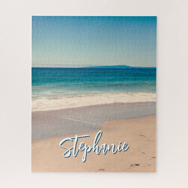 Puzzle Plage personnalisée Photo Océan Bleu Pittoresque (Vertical)