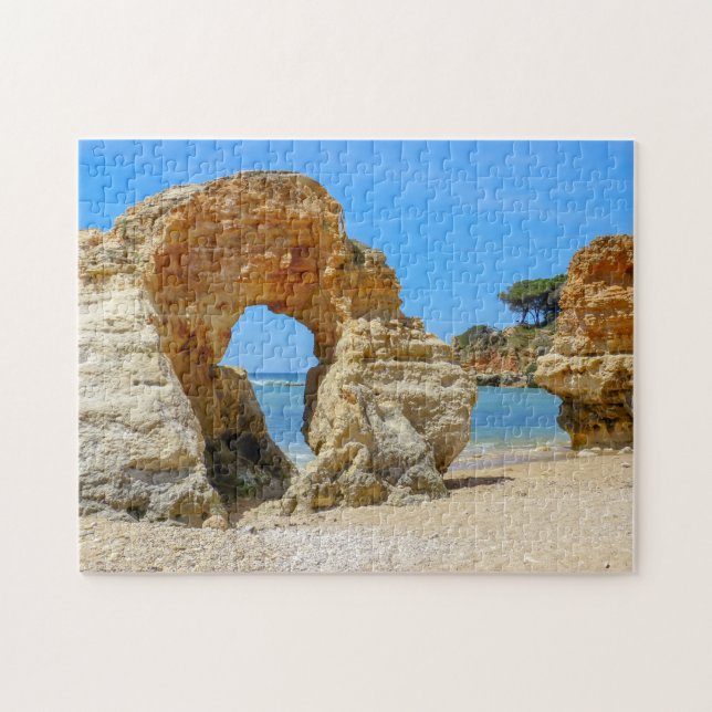 Puzzle Plage Portugal avec rochers dans l'Algarve (Horizontal)