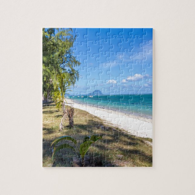 Puzzle plage publique de Flic en Flac Maurice surplombant (Vertical)