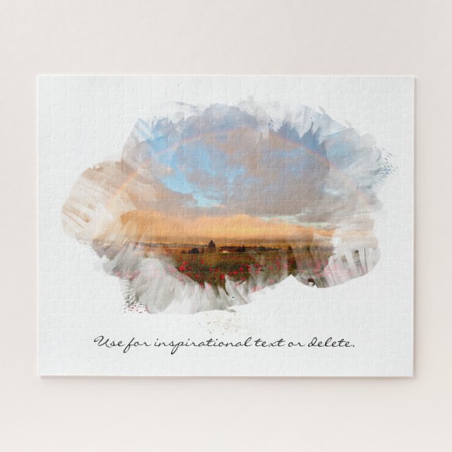 Puzzle *~* Plage Rainbow Océan Floral Artsy AR11 Jigsaw (Horizontal)