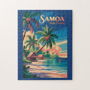 Puzzle Plage samoane Illustration de voyage Art samoan Vi