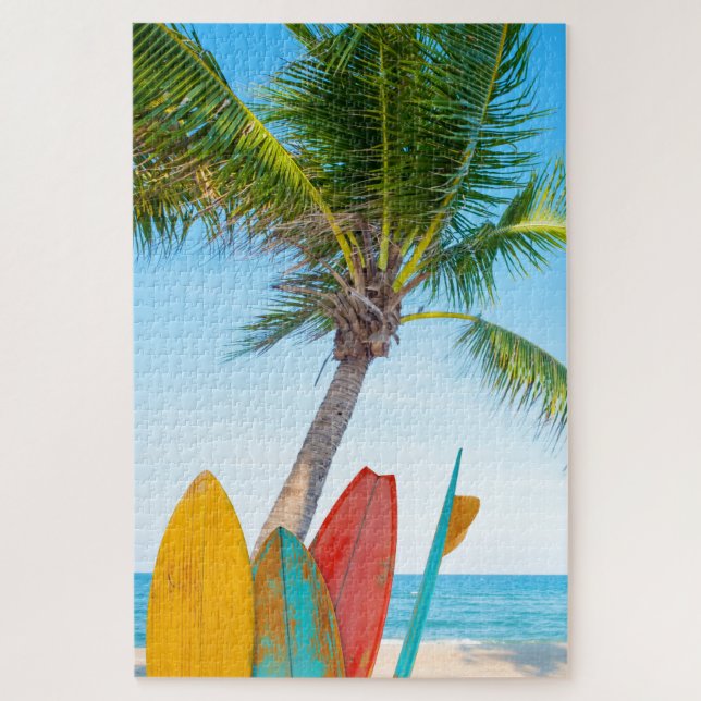 Puzzle Plage Tropical Surfboard (Vertical)