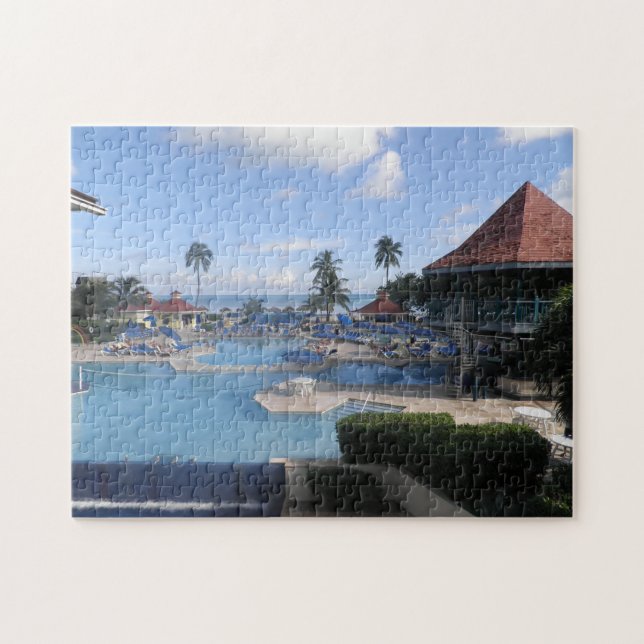 Puzzle Plage tropicale aux Bahamas. (Horizontal)