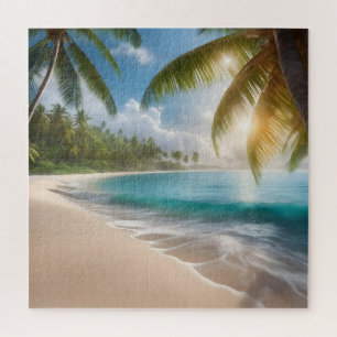 Puzzle Plage tropicale avec palmiers