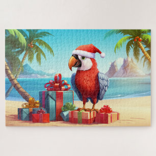 Puzzle Plage tropicale de Perroquet de Père Noël Noël