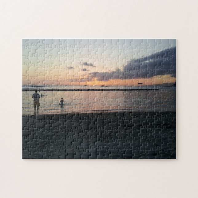 Puzzle Plage tropicale Waikiki Oahu Hawaii coucher du sol (Horizontal)