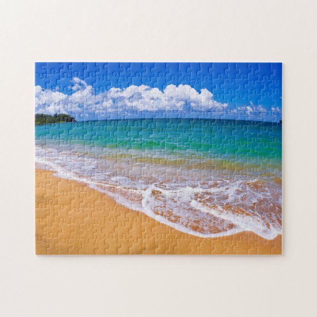 Puzzle Plage Vide Et Eaux Bleues (Horizontal)