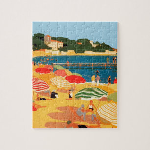 Puzzle Plage vintage de la Côte d'Azur