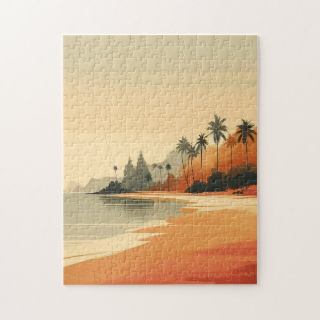 Puzzle Plage vintage/rétro/tropicale (Vertical)
