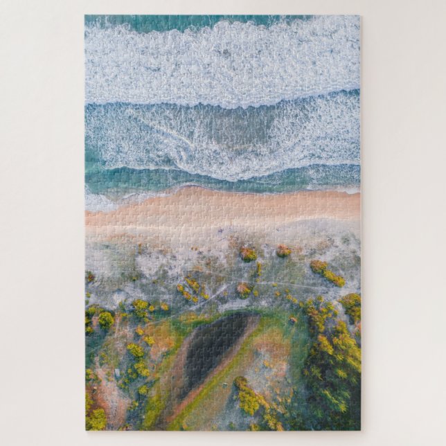 Puzzle Plage, Vue aérienne du paysage marin (Vertical)