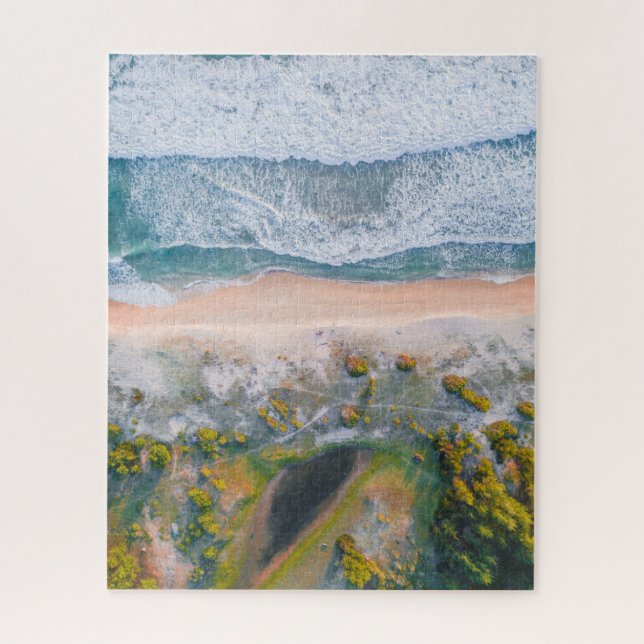 Puzzle Plage, Vue aérienne du paysage marin (Vertical)