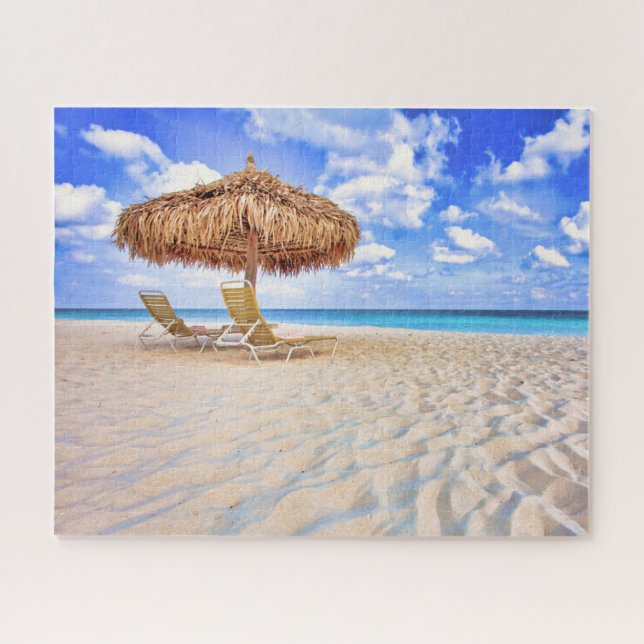 Puzzle Plages tropicales | Plage de sable d'Aruba (Horizontal)