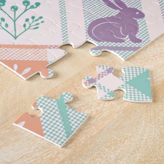 Puzzle Plaid à carreaux de Pâques   (Côté)