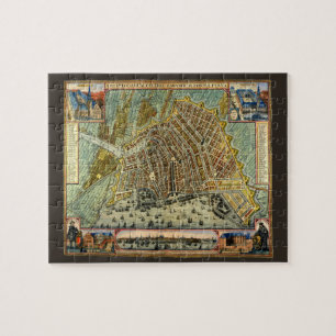 Puzzle Plan antique de la rue d'Amsterdam, Pays-Bas