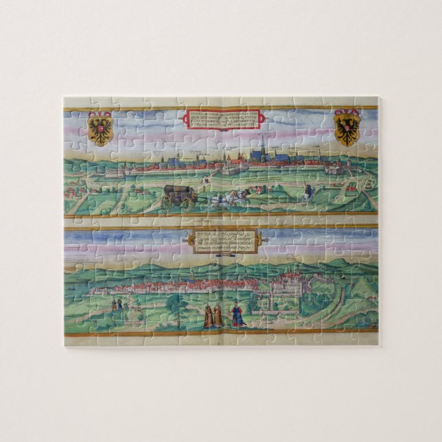 Puzzle Plan de ville de Vienne et de Buda, de 'Civitates (Horizontal)