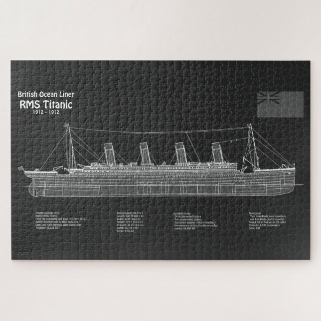 Puzzle Plan directeur des navires Titanic RMS PBD (Horizontal)