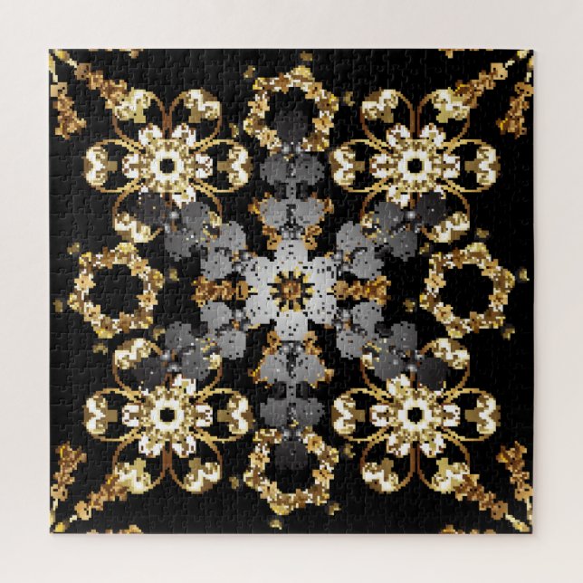 Puzzle Plan d'or : Décor Floral Est (Vertical)