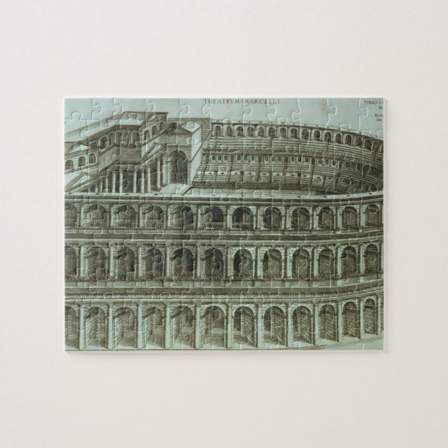 Puzzle Plan du théâtre de Marcellus, Rome, 1558 (engr (Horizontal)