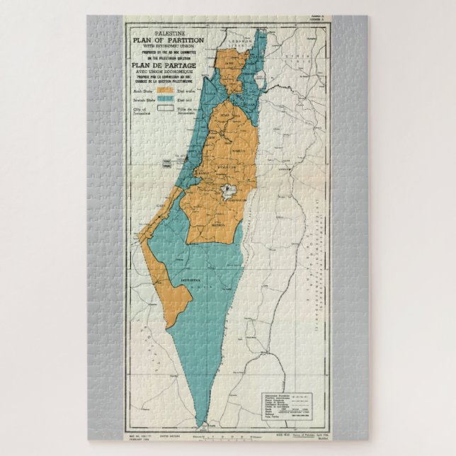 Puzzle Plan palestinien de partition avec l'économie (Vertical)
