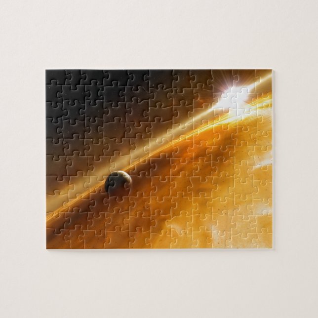 Puzzle Planet Fomalhaut B Orbiting a Star (Horizontal)