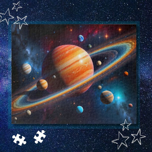 Puzzle Planète à Anneaux Système Solaire Espace