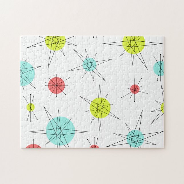 Puzzle Planètes colorées de l'ère atomique (Horizontal)