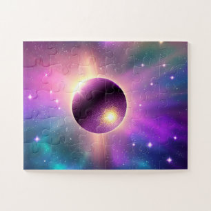 Puzzle Plante cosmique Plaine pourpre orbitant l'univers