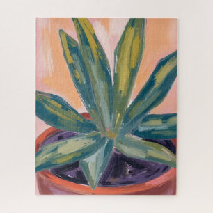 Puzzle Plante d'intérieur en pot Aquarelle verte botaniqu