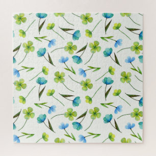Puzzle Plantes aquarelle : Motif Floral sans joint.