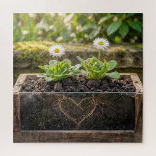 Puzzle Plantes de marguerites blanches dans une jardinièr