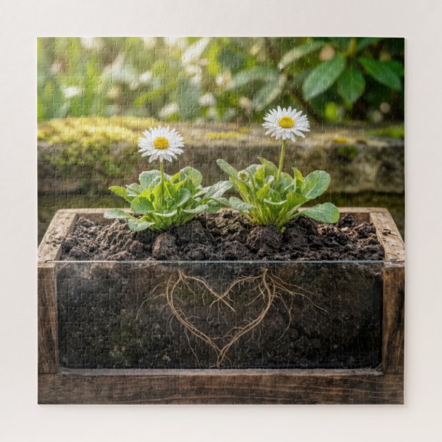 Puzzle Plantes de marguerites blanches dans une jardinièr (Vertical)