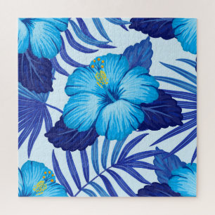 Puzzle Plantes tropicaux hawaïens, motif hibiscus.