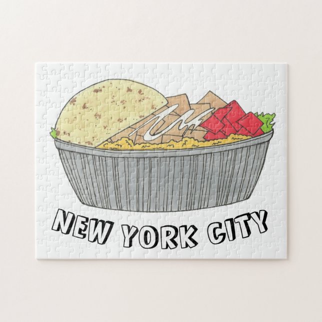 Puzzle Plaque de poulet et de riz NYC Halal Panier Alimen (Horizontal)